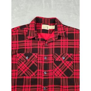 Vintage Sears Fieldmaster Flannel Shirt Mens XL Tall Buffalo Plaid Perma-Prest